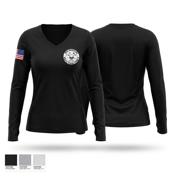 Womens Long Sleeve Vneck Shirt, Mid Missouri Drug Task Force, Police, Teamtime, Team time, sublimation, custom sports apparel, team uniforms, spirit wear, spiritwear, sports uniforms, custom shirts, team store, custom team store, fundraiser sports, apparel fundraiser