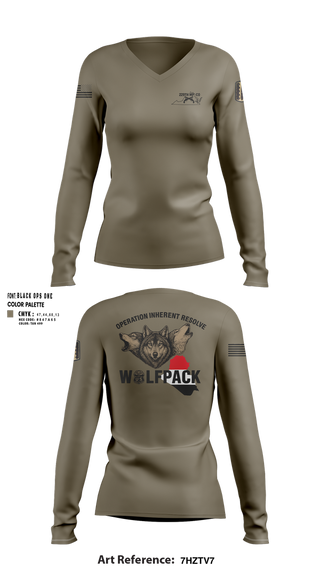 Womens Long Sleeve Vneck Shirt, , Army, Teamtime, Team time, sublimation, custom sports apparel, team uniforms, spirit wear, spiritwear, sports uniforms, custom shirts, team store, custom team store, fundraiser sports, apparel fundraiser