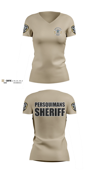Womens Short Sleeve Vneck Shirt, Perquimans County Sheriff's Office, Police, Teamtime, Team time, sublimation, custom sports apparel, team uniforms, spirit wear, spiritwear, sports uniforms, custom shirts, team store, custom team store, fundraiser sports, apparel fundraiser