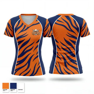 Womens Short Sleeve Vneck Shirt, Malone Tigers, Baseball, Teamtime, Team time, sublimation, custom sports apparel, team uniforms, spirit wear, spiritwear, sports uniforms, custom shirts, team store, custom team store, fundraiser sports, apparel fundraiser