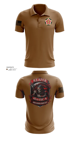 Short Sleeve Performance Polo, 62ND CEC-A, Army, Teamtime, Team time, sublimation, custom sports apparel, team uniforms, spirit wear, spiritwear, sports uniforms, custom shirts, team store, custom team store, fundraiser sports, apparel fundraiser