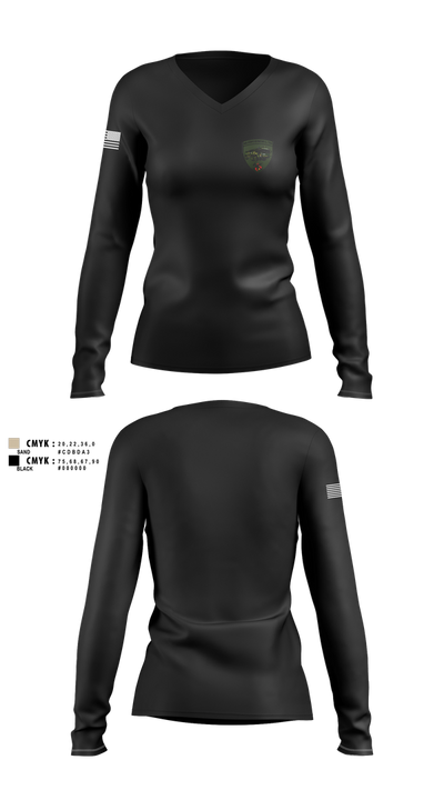 BrdSchZg 29606581 Women's Long Sleeve V-neck Shirt - 1