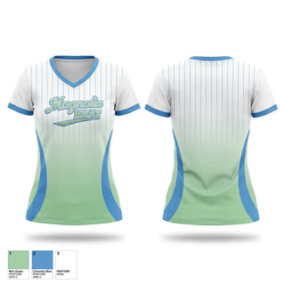 Womens Short Sleeve Vneck Shirt, Magnolia Heat, Softball, Teamtime, Team time, sublimation, custom sports apparel, team uniforms, spirit wear, spiritwear, sports uniforms, custom shirts, team store, custom team store, fundraiser sports, apparel fundraiser