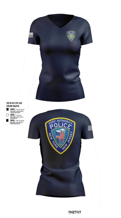 Port Authority Police 67694439 Women's Short Sleeve V-neck Shirt - 102