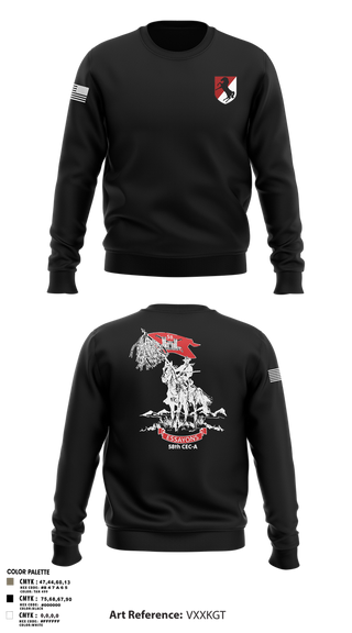 Crew Neck Sweatshirt, 58th CEC-A, Army, Teamtime, Team time, sublimation, custom sports apparel, team uniforms, spirit wear, spiritwear, sports uniforms, custom shirts, team store, custom team store, fundraiser sports, apparel fundraiser