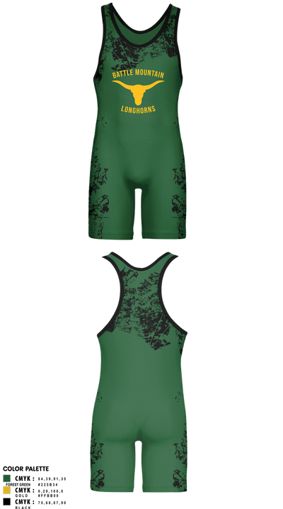 Battle Mountain Longhorns 79152921 Wrestling Singlet - 2