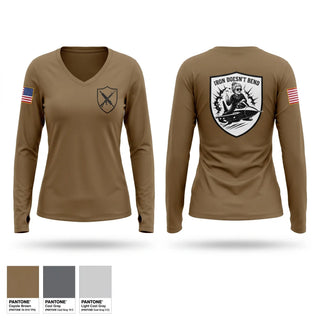 Womens Long Sleeve Vneck Shirt, Operation Iron Grandma, Army, Teamtime, Team time, sublimation, custom sports apparel, team uniforms, spirit wear, spiritwear, sports uniforms, custom shirts, team store, custom team store, fundraiser sports, apparel fundraiser