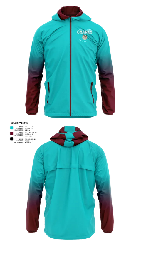 Windbreaker, Gladys Jung Cranes Cross Country, Cross Country, Teamtime, Team time, sublimation, custom sports apparel, team uniforms, spirit wear, spiritwear, sports uniforms, custom shirts, team store, custom team store, fundraiser sports, apparel fundraiser