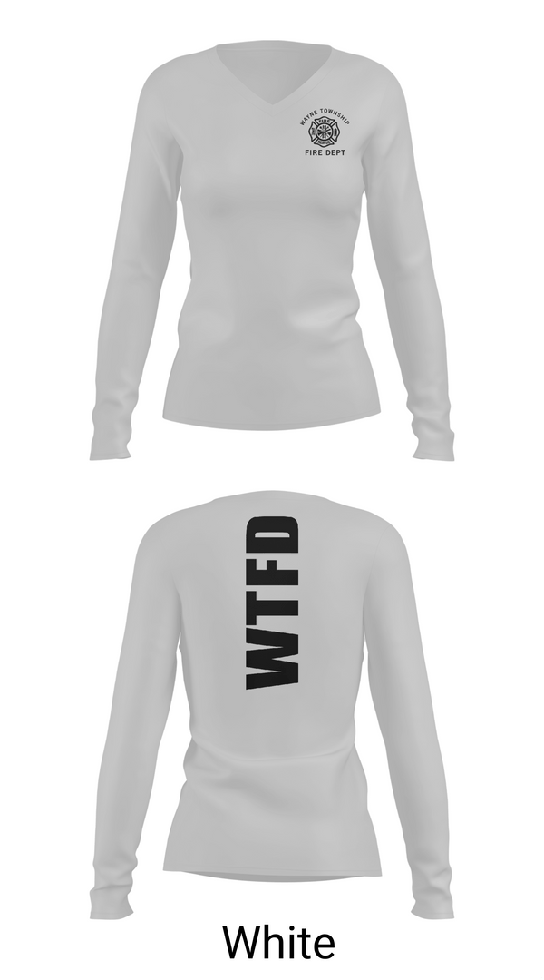 Womens Long Sleeve Vneck Shirt, Wayne Twp / Grass Creek Fire Dept, Fire Department, Teamtime, Team time, sublimation, custom sports apparel, team uniforms, spirit wear, spiritwear, sports uniforms, custom shirts, team store, custom team store, fundraiser sports, apparel fundraiser