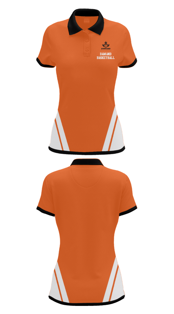 Women's Short Sleeve Performance Polo, Damand Basketball, Men's Basketball, Teamtime, Team time, sublimation, custom sports apparel, team uniforms, spirit wear, spiritwear, sports uniforms, custom shirts, team store, custom team store, fundraiser sports, apparel fundraiser