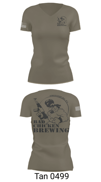 Bad Chicken Brewing 42843068 Women's Short Sleeve V-neck Shirt - 36