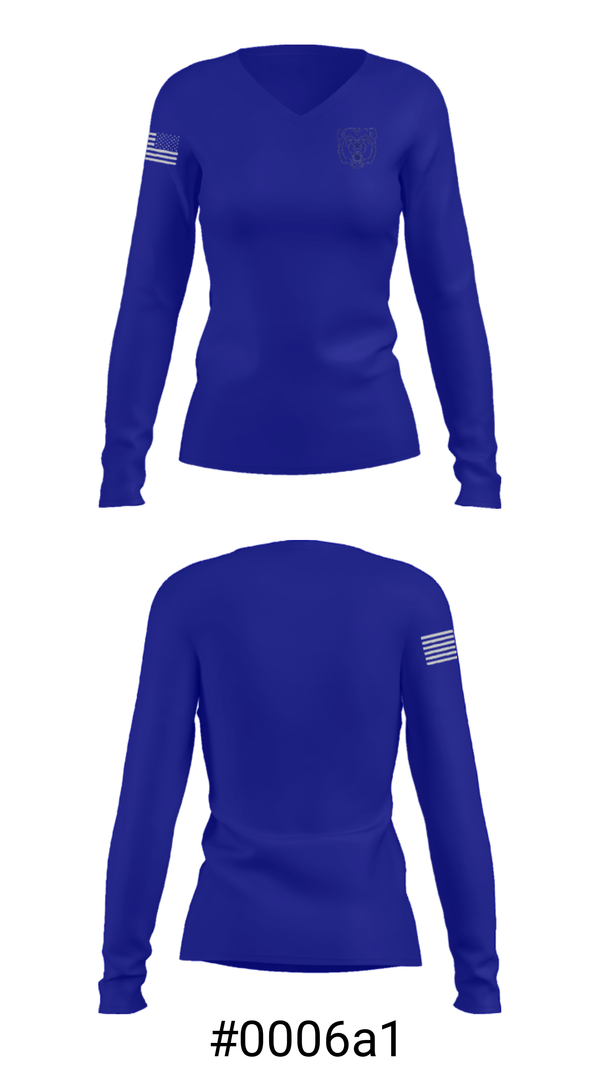 Women's Long Sleeve Vneck Shirt, Ava Elementary School, Spirit Store, Teamtime, Team time, sublimation, custom sports apparel, team uniforms, spirit wear, spiritwear, sports uniforms, custom shirts, team store, custom team store, fundraiser sports, apparel fundraiser
