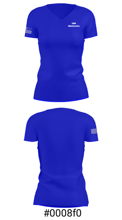 USS Minnesota 27087147 Women's Short Sleeve V-neck Shirt - 4
