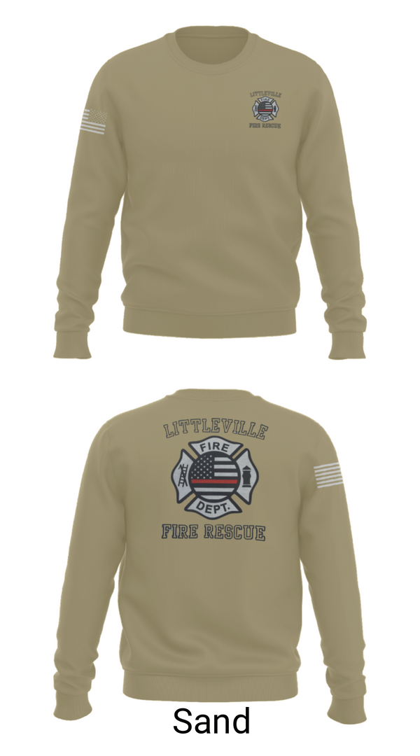 Crew Neck Sweatshirt, Littleville Fire & Rescue, Fire Department, Teamtime, Team time, sublimation, custom sports apparel, team uniforms, spirit wear, spiritwear, sports uniforms, custom shirts, team store, custom team store, fundraiser sports, apparel fundraiser