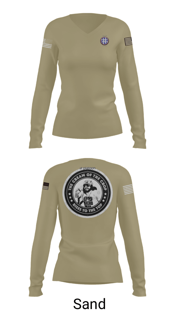 Women's Long Sleeve Vneck Shirt, 263rd QM, Army, Teamtime, Team time, sublimation, custom sports apparel, team uniforms, spirit wear, spiritwear, sports uniforms, custom shirts, team store, custom team store, fundraiser sports, apparel fundraiser