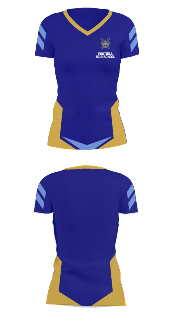 Women's Short Sleeve Vneck Shirt, Foothill High School, Spirit Store, Teamtime, Team time, sublimation, custom sports apparel, team uniforms, spirit wear, spiritwear, sports uniforms, custom shirts, team store, custom team store, fundraiser sports, apparel fundraiser