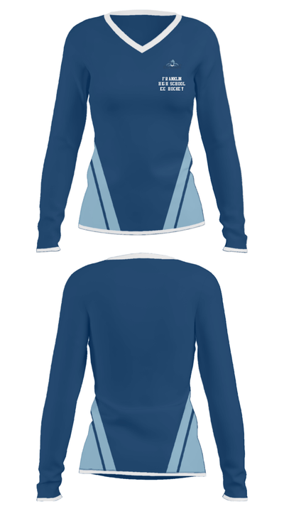 Franklin High School Ice hockey 96529339 Women's Long Sleeve V-neck Shirt - 24
