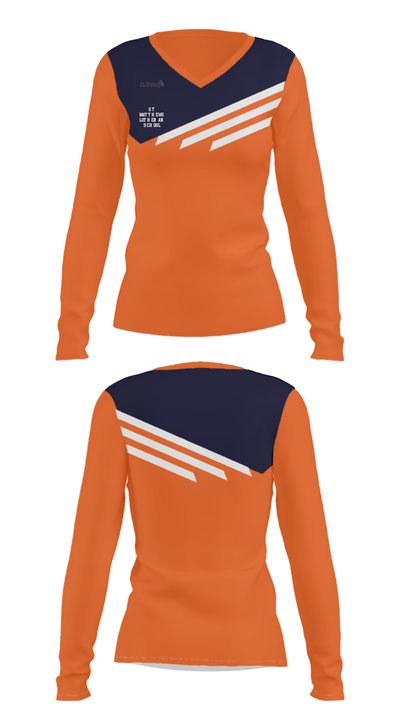 St Matthews Lutheran School 32265095 Women's Long Sleeve V-neck Shirt - 28