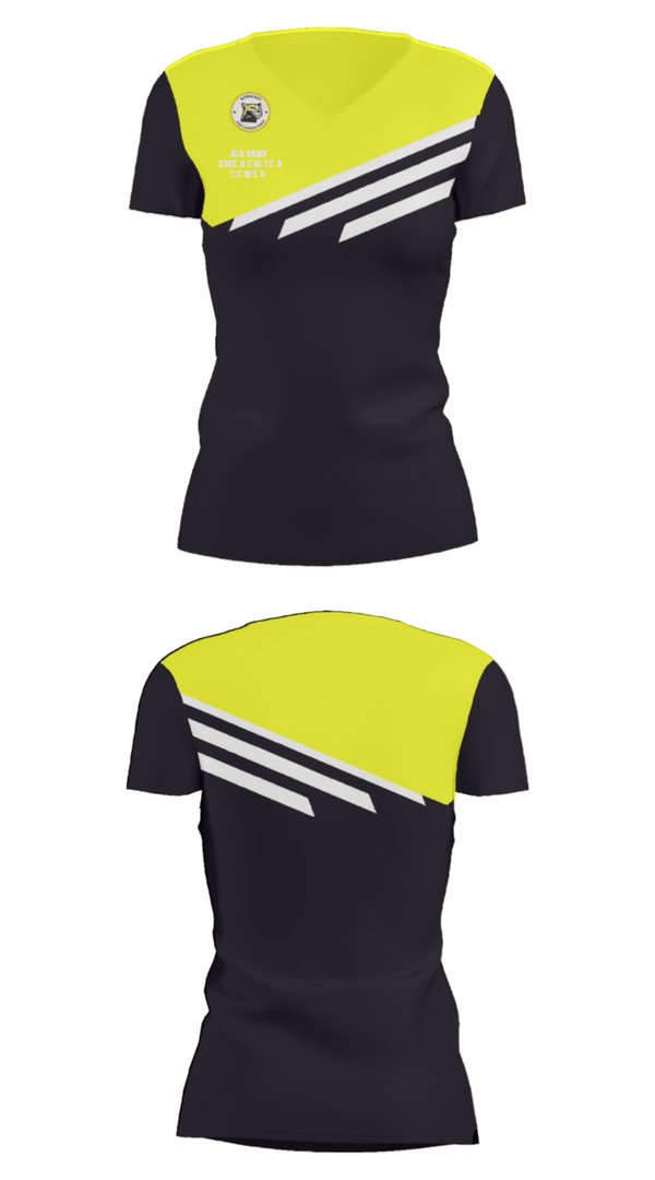 Women's Short Sleeve Vneck Shirt, Normandy Kindergarten Center, Spirit Store, Teamtime, Team time, sublimation, custom sports apparel, team uniforms, spirit wear, spiritwear, sports uniforms, custom shirts, team store, custom team store, fundraiser sports, apparel fundraiser
