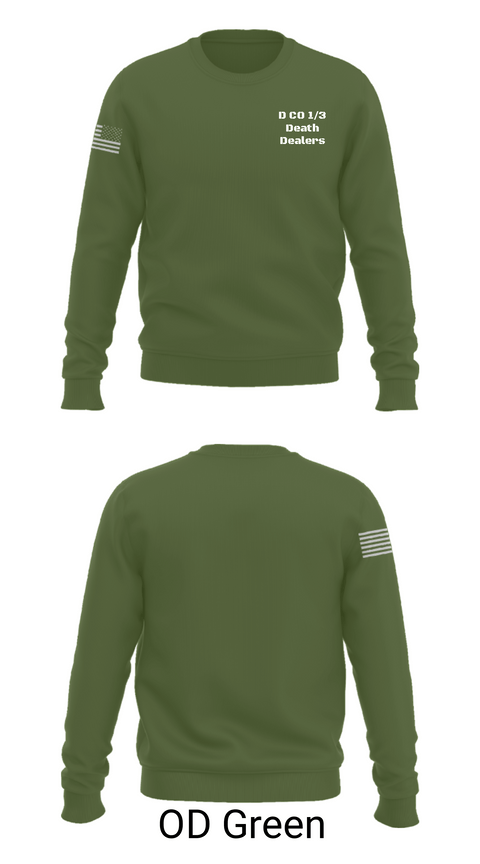 Crew Neck Sweatshirt, D CO 1/3 Death Dealers, Army, Teamtime, Team time, sublimation, custom sports apparel, team uniforms, spirit wear, spiritwear, sports uniforms, custom shirts, team store, custom team store, fundraiser sports, apparel fundraiser