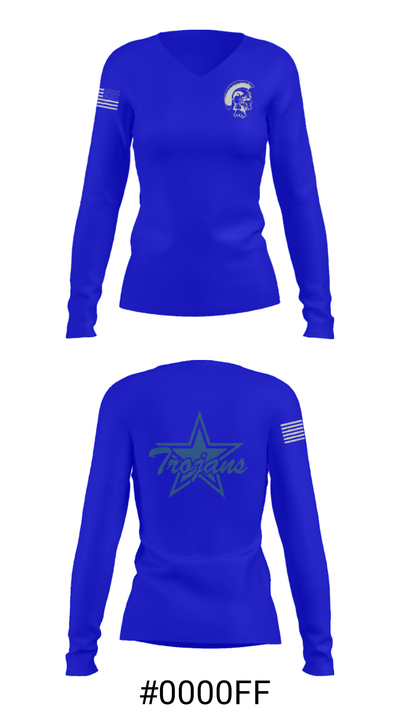 Johnson County Middle School Basketball 60515333 Women's Long Sleeve V-neck Shirt - 20