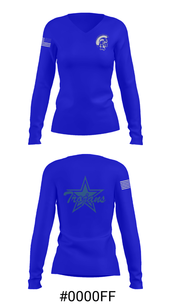 Women's Long Sleeve Vneck Shirt, Johnson County Middle School Basketball, Women's Basketball, Teamtime, Team time, sublimation, custom sports apparel, team uniforms, spirit wear, spiritwear, sports uniforms, custom shirts, team store, custom team store, fundraiser sports, apparel fundraiser