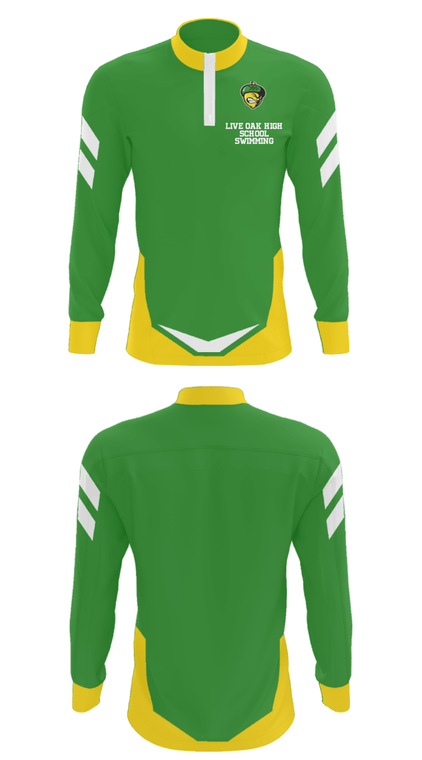 Quarter Zip Jacket, Live Oak High School Swimming, Swimming, Teamtime, Team time, sublimation, custom sports apparel, team uniforms, spirit wear, spiritwear, sports uniforms, custom shirts, team store, custom team store, fundraiser sports, apparel fundraiser