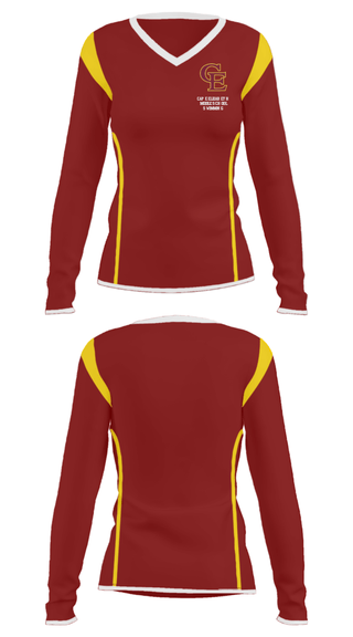Women's Long Sleeve Vneck Shirt, Cape Elizabeth Middle School Swimming, Swimming, Teamtime, Team time, sublimation, custom sports apparel, team uniforms, spirit wear, spiritwear, sports uniforms, custom shirts, team store, custom team store, fundraiser sports, apparel fundraiser