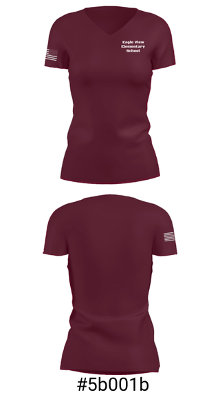 Women's Short Sleeve Vneck Shirt, Eagle View Elementary School, Spirit Store, Teamtime, Team time, sublimation, custom sports apparel, team uniforms, spirit wear, spiritwear, sports uniforms, custom shirts, team store, custom team store, fundraiser sports, apparel fundraiser