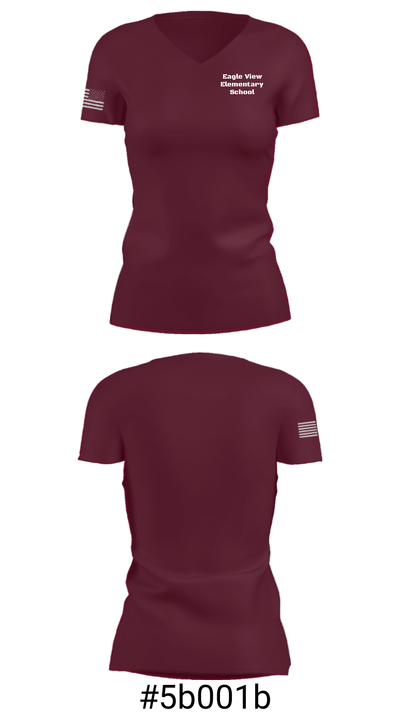 Eagle View Elementary School 52180619 Women's Short Sleeve V-neck Shirt - 21