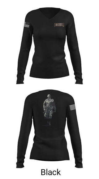 Women's Long Sleeve Vneck Shirt, , Army, Teamtime, Team time, sublimation, custom sports apparel, team uniforms, spirit wear, spiritwear, sports uniforms, custom shirts, team store, custom team store, fundraiser sports, apparel fundraiser