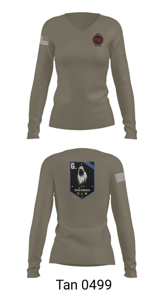 Women's Long Sleeve Vneck Shirt, , Army, Teamtime, Team time, sublimation, custom sports apparel, team uniforms, spirit wear, spiritwear, sports uniforms, custom shirts, team store, custom team store, fundraiser sports, apparel fundraiser