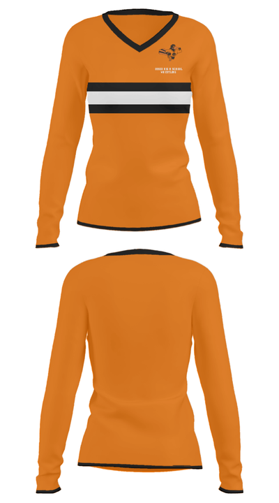 Osseo High School Wrestling 81785161 Women's Long Sleeve V-neck Shirt - 31