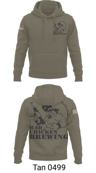 Hoodie, Bad Chicken Brewing, Army, Teamtime, Team time, sublimation, custom sports apparel, team uniforms, spirit wear, spiritwear, sports uniforms, custom shirts, team store, custom team store, fundraiser sports, apparel fundraiser