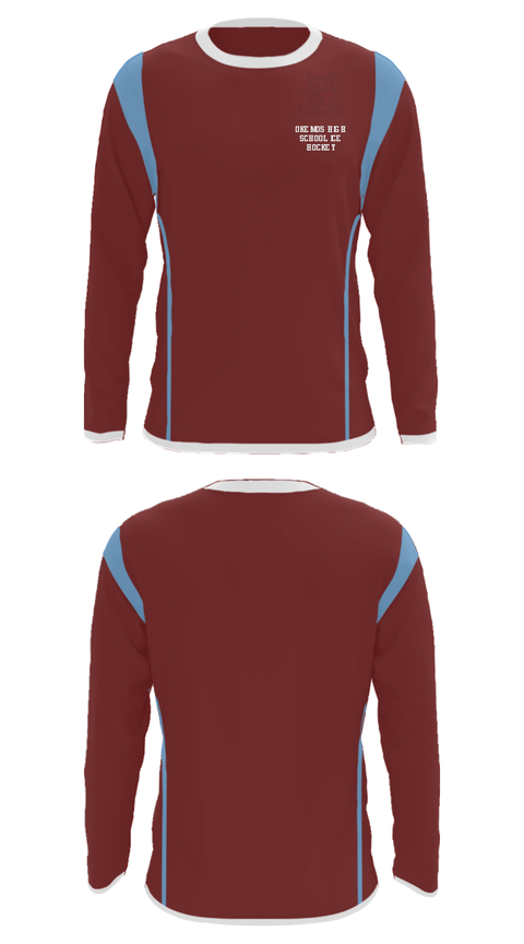 Long Sleeve Performance Shirt, Okemos High School Ice Hockey, Ice Hockey, Teamtime, Team time, sublimation, custom sports apparel, team uniforms, spirit wear, spiritwear, sports uniforms, custom shirts, team store, custom team store, fundraiser sports, apparel fundraiser