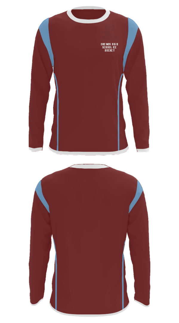 Long Sleeve Performance Shirt, Okemos High School Ice Hockey, Ice Hockey, Teamtime, Team time, sublimation, custom sports apparel, team uniforms, spirit wear, spiritwear, sports uniforms, custom shirts, team store, custom team store, fundraiser sports, apparel fundraiser