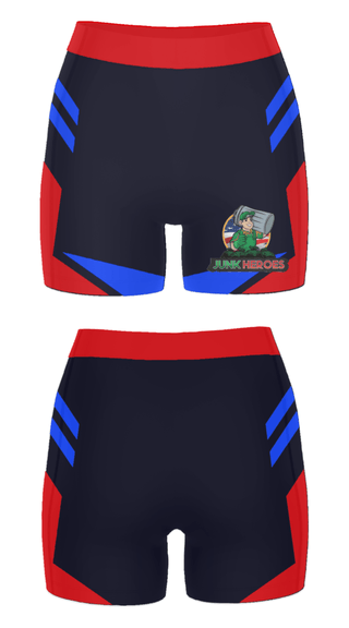 Women's Compression Shorts, Junk Heroes, , Teamtime, Team time, sublimation, custom sports apparel, team uniforms, spirit wear, spiritwear, sports uniforms, custom shirts, team store, custom team store, fundraiser sports, apparel fundraiser
