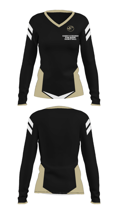 Harry S Truman High School Basketball 82212240 Women's Long Sleeve V-neck Shirt - 31