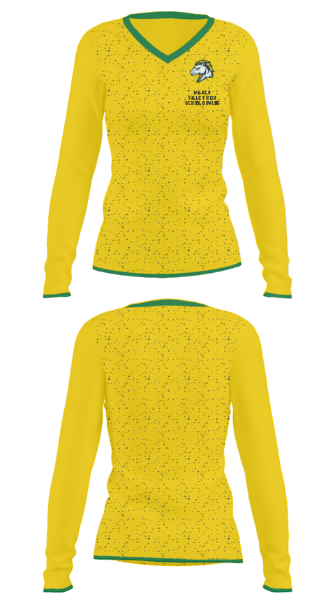 Women's Long Sleeve Vneck Shirt, Walker Valley High School Bowling, Bowling, Teamtime, Team time, sublimation, custom sports apparel, team uniforms, spirit wear, spiritwear, sports uniforms, custom shirts, team store, custom team store, fundraiser sports, apparel fundraiser