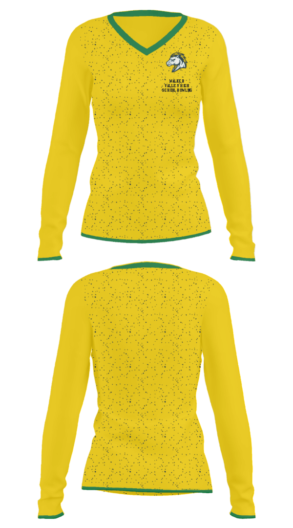 Women's Long Sleeve Vneck Shirt, Walker Valley High School Bowling, Bowling, Teamtime, Team time, sublimation, custom sports apparel, team uniforms, spirit wear, spiritwear, sports uniforms, custom shirts, team store, custom team store, fundraiser sports, apparel fundraiser