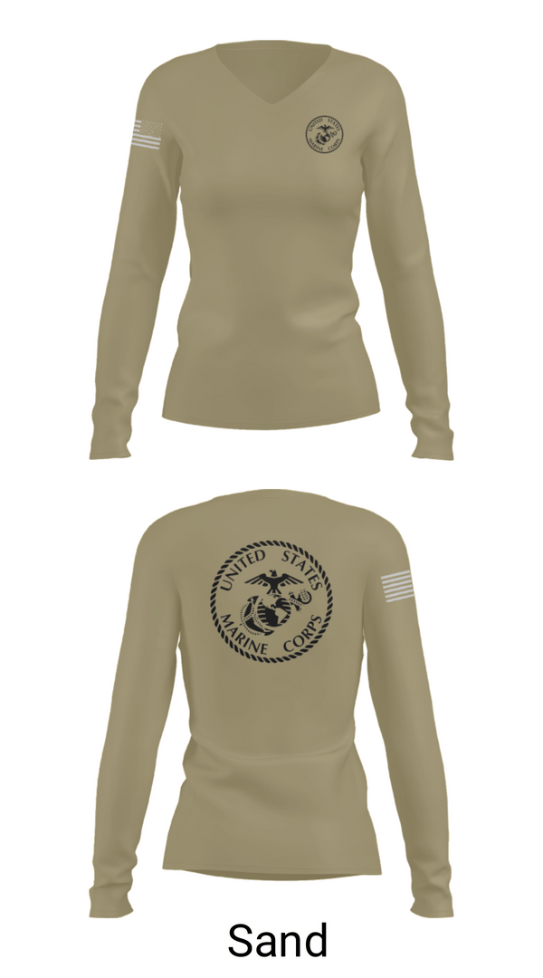 Women's Long Sleeve Vneck Shirt, UHS MCJROTC, Marines, Teamtime, Team time, sublimation, custom sports apparel, team uniforms, spirit wear, spiritwear, sports uniforms, custom shirts, team store, custom team store, fundraiser sports, apparel fundraiser