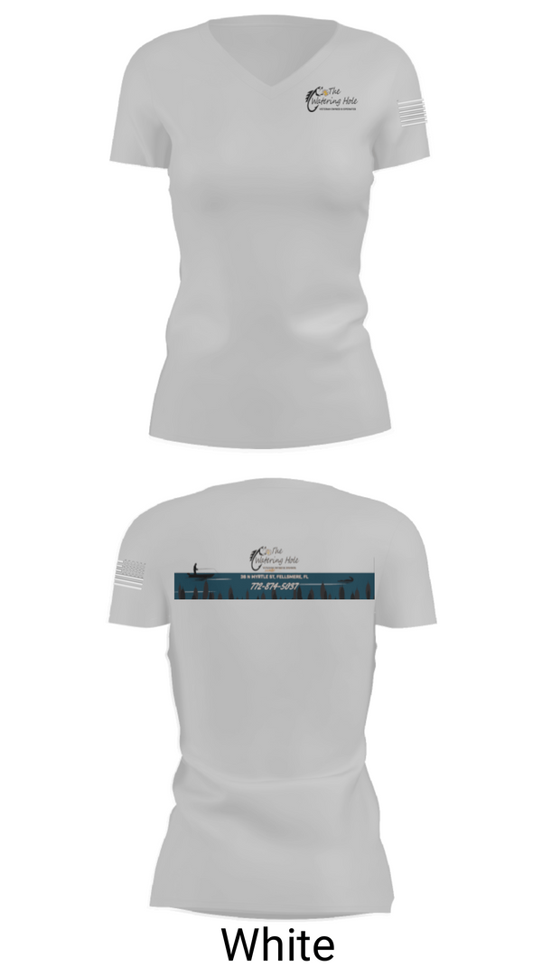 Women's Short Sleeve Vneck Shirt, The Watering Hole at FFHQ, , Teamtime, Team time, sublimation, custom sports apparel, team uniforms, spirit wear, spiritwear, sports uniforms, custom shirts, team store, custom team store, fundraiser sports, apparel fundraiser