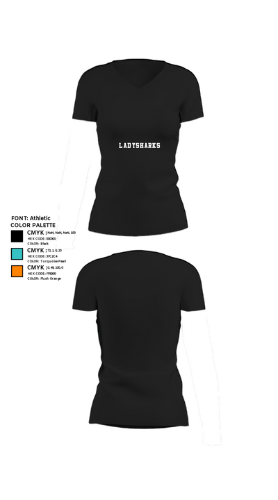LadySharks 43984215 Women's Short Sleeve V-neck Shirt - 8