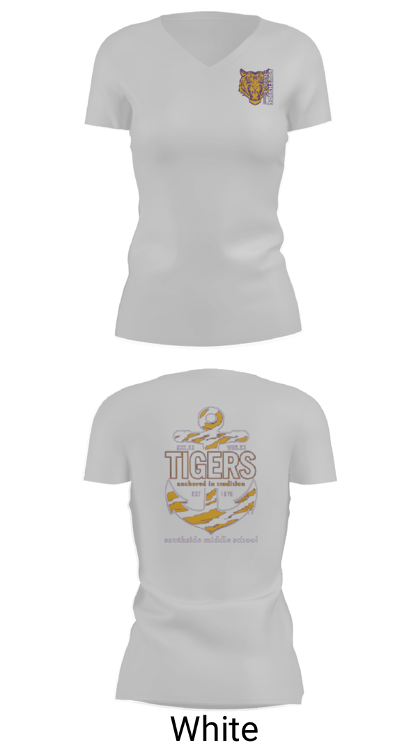 Women's Short Sleeve Vneck Shirt, Southside Middle School, Spirit Store, Teamtime, Team time, sublimation, custom sports apparel, team uniforms, spirit wear, spiritwear, sports uniforms, custom shirts, team store, custom team store, fundraiser sports, apparel fundraiser
