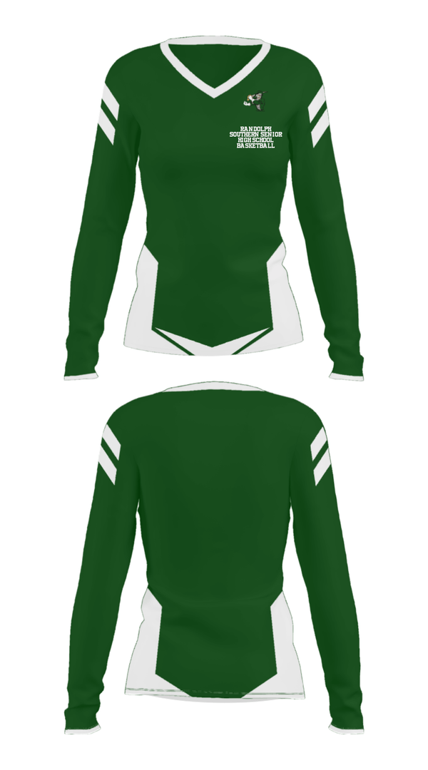 Women's Long Sleeve Vneck Shirt, Randolph Southern Senior High School Basketball, Men's Basketball, Teamtime, Team time, sublimation, custom sports apparel, team uniforms, spirit wear, spiritwear, sports uniforms, custom shirts, team store, custom team store, fundraiser sports, apparel fundraiser