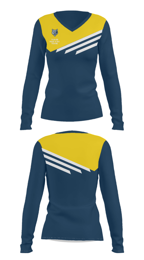 Women's Long Sleeve Vneck Shirt, Ygnacio Valley High School, Spirit Store, Teamtime, Team time, sublimation, custom sports apparel, team uniforms, spirit wear, spiritwear, sports uniforms, custom shirts, team store, custom team store, fundraiser sports, apparel fundraiser