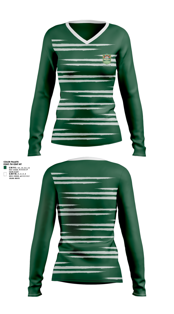 Women's Long Sleeve Vneck Shirt, El Camino Real Salinas Soccer, Men's Soccer, Teamtime, Team time, sublimation, custom sports apparel, team uniforms, spirit wear, spiritwear, sports uniforms, custom shirts, team store, custom team store, fundraiser sports, apparel fundraiser