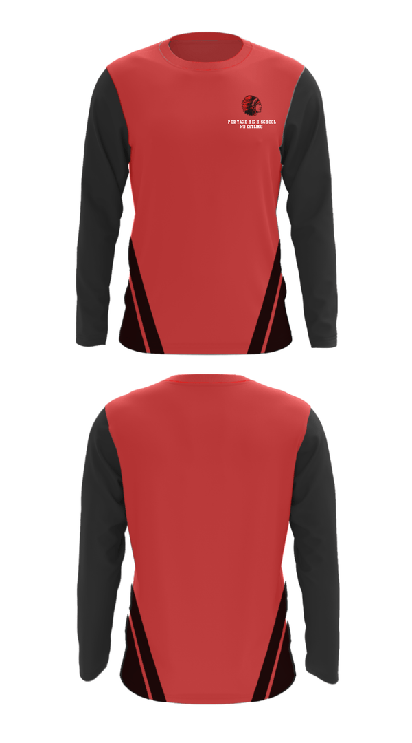 Long Sleeve Performance Shirt, Portage High School Wrestling, Wrestling, Teamtime, Team time, sublimation, custom sports apparel, team uniforms, spirit wear, spiritwear, sports uniforms, custom shirts, team store, custom team store, fundraiser sports, apparel fundraiser