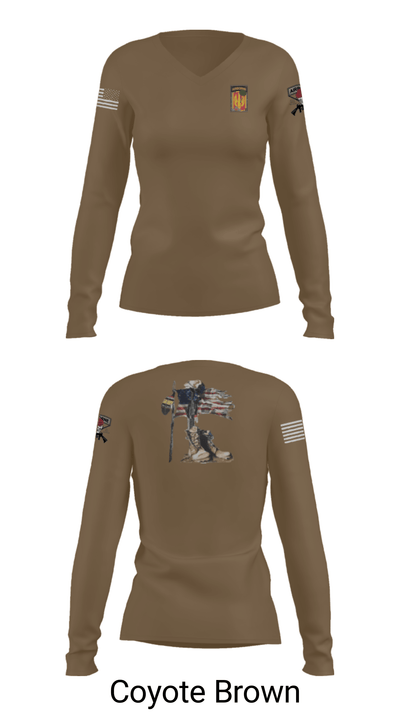 18th FA BDE Airborne 33985132 Women's Long Sleeve V-neck Shirt - 15
