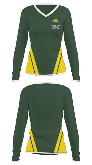 Women's Long Sleeve Vneck Shirt, Coloma High School Wrestling, Wrestling, Teamtime, Team time, sublimation, custom sports apparel, team uniforms, spirit wear, spiritwear, sports uniforms, custom shirts, team store, custom team store, fundraiser sports, apparel fundraiser